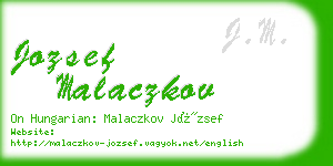 jozsef malaczkov business card